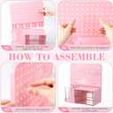 Novabright Desk Organizer with 2 Drawers, Rotating Pen Holder with 5 Slots & Pegboard, Back to School & End of School Year Gifts, Multifunctional Desktop Storage for Desk Home Office Supplies(Pink)