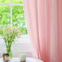 Deeprove Pink Boho Curtains 84 Inches Long for Bedroom Nursery, Privacy Bohemian Chic Textured Embroidery, Vintage Handmade Tassels Country Decor Drapery, Rod Pocket, 1 Panel W52 x L84, Blush 