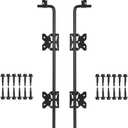 18" Heavy Duty Cane Bolt Gate Drop Rod Gate Drop Pin Upgraded Lockable Drop Bolt for Gate Safe, Solid Steel Gate Hardware Holding Wooden Vinyl Metal Fence Gates with Black Finish, 2 Pack