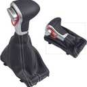 Hacreyatu Automatic Shift Knob Gaiter Boot for Audi A4 B8 2009-up atAudi A5 2008-2015 atAudi Q5 2010-up at (Model 8)