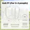 Werph 6x6 Pop Up Screen Tent, Mosquito Net Gazebo, UV Resistant Roof Waterproof Screen Canopy, Quick Setup Outdoor Shelter for Backyard, Patio, Garden, Picnic, Camping and Events, Green