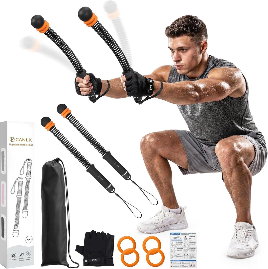 Ropeless Battle Ropes with Adjustable Weight, 2 Pack, Black