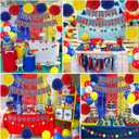 Paw Birthday Decorations, Dog Paw Birthday Party Supplies, Banner, Balloons, Foil Fringe Curtains, Paper Garland Pull Flower, Tissue Paper Pom Poms