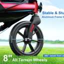 WALK MATE 3 Wheel Rollator Walker with Seat for Slim Seniors, Padded Backrest Lightweight Foldable Travel Walker Ideal for Elderly, 8 Inch Tri-Wheel Modern Mobility Walking Aid Aluminum, Red