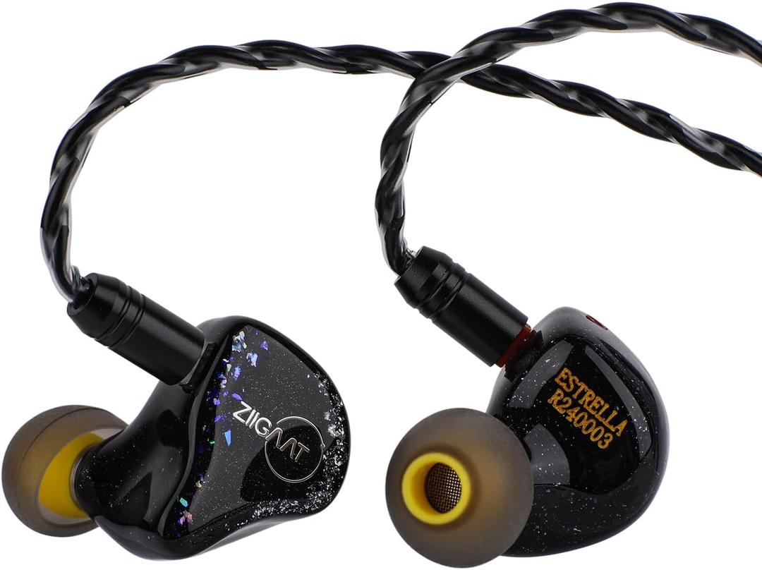Linsoul ZiiGaat x Jays Audio Estrella 2DD x 4BA Hybrid Driver in Ear Monitor, Wired Earbuds IEM, Gaming Earbuds, with 3-Way Crossover Tuning for Audiophile Musician