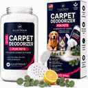 Carpet Deodorizer for Pets Pet Odor Eliminator Powder for Strong Dog & Cat Urine Odors Baking Soda Carpet Freshener for Carpets & Rugs Lemon Eucalyptus Scent 31 oz