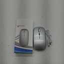 Wireless Bluetooth Mouse Rechargeable Laptop Mice with LED Lights Silent Slim Use(BT5.2 and 2.4G Portable USB Receiver)Dual Mode Computer Mouse for Laptop/iPad/Tablet/Apple/Computer/Mac(Silver)