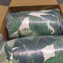2 x LVTXIII Outdoor Tufted Low Back Cushions, Solid Fluffy Seat and Back Chair Cushion with Ties, Patio Replacement Rocking Chair Cushion for Outdoor Furniture Use, 21 W x 21D, 2 Pack, Swaying Palms Green