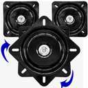 3Pack Heavy Duty Bar Stool Swivel Plate, 6Inch Chair Swivel Base with Solid Ring of Ball Bearings, 400lbs Capacity Replacement Swivels-Seat Parts Lazy Susan Hardware for Barstools Recliner Chair Boat