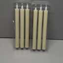 DRomance Ivory Flameless Taper Candles with Remote and Timer 6 Pack Battery Operated LED Flickering Taper Candles Real Wax Dimmable Light Dinner Wedding Holiday Decor(0.78" D x 9.64" H)