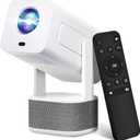 Mini Projector with WiFi and Bluetooth, Support 4K 1080P Full HD, Dual 5W Soundbase Speaker, 320 ANSI Lumens, 270° Rotation, Auto Keystone Correction, 30''-200'' Screen Portable Projector