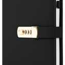 Aesthetic Diary with Lock  Beautiful Leather Journal with Easy to Change Code Lock & Refillable Pages  Quality Planner for Women with Bookmark & Pen Holder to Securely Protect Thoughts & Memories (Black)