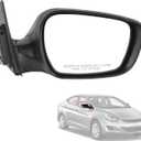 Door Mirror Right Passenger Side Replacement For Hyundai Elantra 2011 2012 2013, Replace HY1321179, Black 5PINS