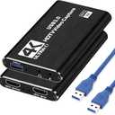 4K Capture Card Game Capture Card 1080P 60FPS for Streaming Capturadora De Video for Game Recording Live Streaming Broadcasting Supports Microphone Input and 3.5MM Headphone Output