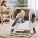 RPZ Self Cleaning Litter Box with APP, Automatic Litter Box for Cats Brown