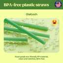 Glotoch Express 500 PCS Individually Wrapped Green Plastic Straws, 10.25'' Long, 0.24'' Diameter Disposable Drinking Straws for Every Occasion, Party, Made in USA