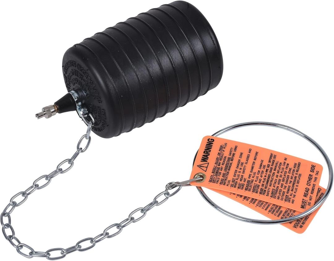 Cherne 270040 Rubber Test Ball Pipe Plug, 4" , Black