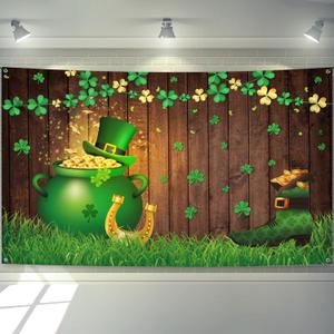 KatchOn, Happy St Patricks Day Banner Decorations - 72x44 Inch St Patricks Day Backdrop for Photography for St. Patricks Party Decor | St Patricks Day Decorations for Office | Saint Patricks Day Banner