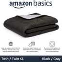 Amazon Basics Comforter Blanket, Reversible, Lightweight Microfiber, All Season, Soft Plush, Machine Washable, Twin/Twin XL, Black/Grey
