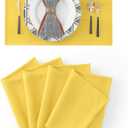 4 Piece Soft Handmade Faux Linen Place Mats Heat Resistant Dining Table Place Mats Kitchen Table Mats, 12x18, Yellow
