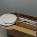 MALACASA Plates and Bowls Sets, 12 Pieces Modern Stoneware Dinnerware Set for 4 Kitchen Dinner Set Ceramic Dishware Dishes Set Microwave and Dishwasher Safe, White, Series TARA