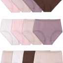Fruit of the Loom Women's Eversoft Cotton Underwear Multipacks, Tag Free & Breathable, size 8
