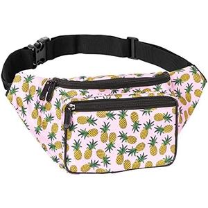 Fanny Pack Belt bag - Crossbody Waist Bag for Men or Women - Hands-Free, Waterproof Large Bumbag for Hiking, Running, and Travel (Pineapple)