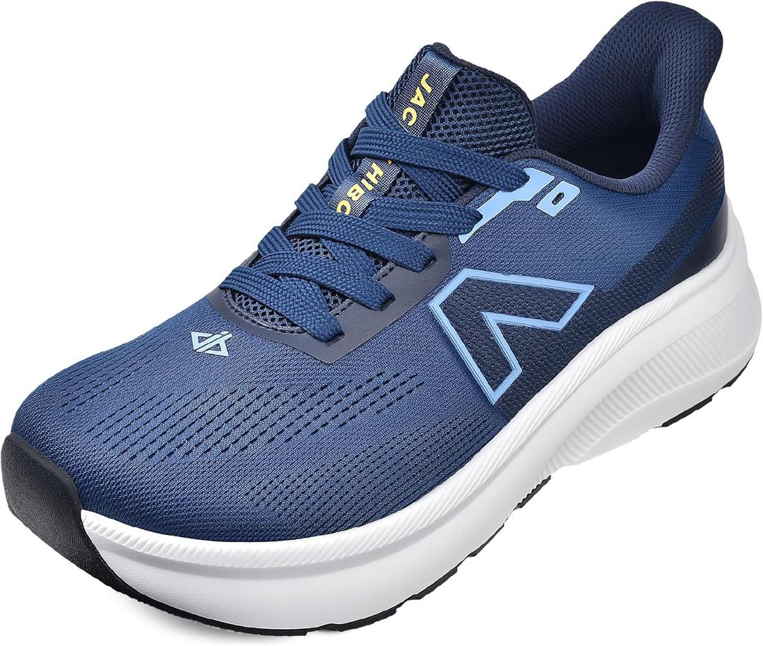 JACKSHIBO Slip in Men Hands Free Wide Toe Box Shoes Slip on Trail Running Walking Tennis Athletic Sneakers Width Arch Support Plantar Fasciitis Orthopedic Shoes with Cushion Thick Zero Drop Sole (8)