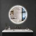 LED Bathroom Mirror 22 Inch Round Bathroom Mirror with Lights, Circle Wall Mirror with 3 Colors Brightness, Anti-Fog for Bathroom Vanity, Entryway Living Room