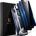 UNBREAKcable Privacy Screen Protector for iPhone 15 Pro Max (6.7"), 25 Anti-Spy Tempered Glass, Easy Install Alignment Frame, Case-Friendly, 9H Hardness, Anti-Fingerprint, 3-Pack