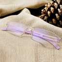 VisionGlobal 5 Pairs Reading Glasses, Blue Light Blocking Glasses, Computer Reading Glasses for Women and Men, Fashion Square Eyewear Frame (Purple,+1.00 Magnification)