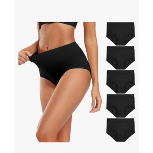 Molasus Women's Cotton Underwear High Waisted Full Coverage Ladies Panties S