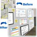 11" x 17" Magnetic Sign Holder, Self-Adhesive Double-Sided Display Frame for Glass, Window, Door, Wall Magnetic Poster & Document Holder, 20 Pack, Silver