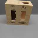2 in 1 Trash Bag Dispenser and Grocery Bag Holder, Large Wooden Plastic Bag Holder, Wall Mount Trash Bags Holder for Grocery and Plastic Bags, Kitchen and Laundry Room Organization