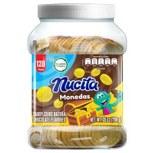Nucita Monedas Gold Jar, Chocolate Flavored Candy Coins, 120 Coins, 25 oz (Pack of 1) (EXP 02/28/26)