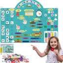 CHEFAN Alphabets Letters and Numbers Felt Board Pieces, 36 * 27 inches, Toddlers ABC Learning Toys, Uppercase Lowercase, Classroom Educational Learning Play Kit Wall Hanging Gift for 3 Years +