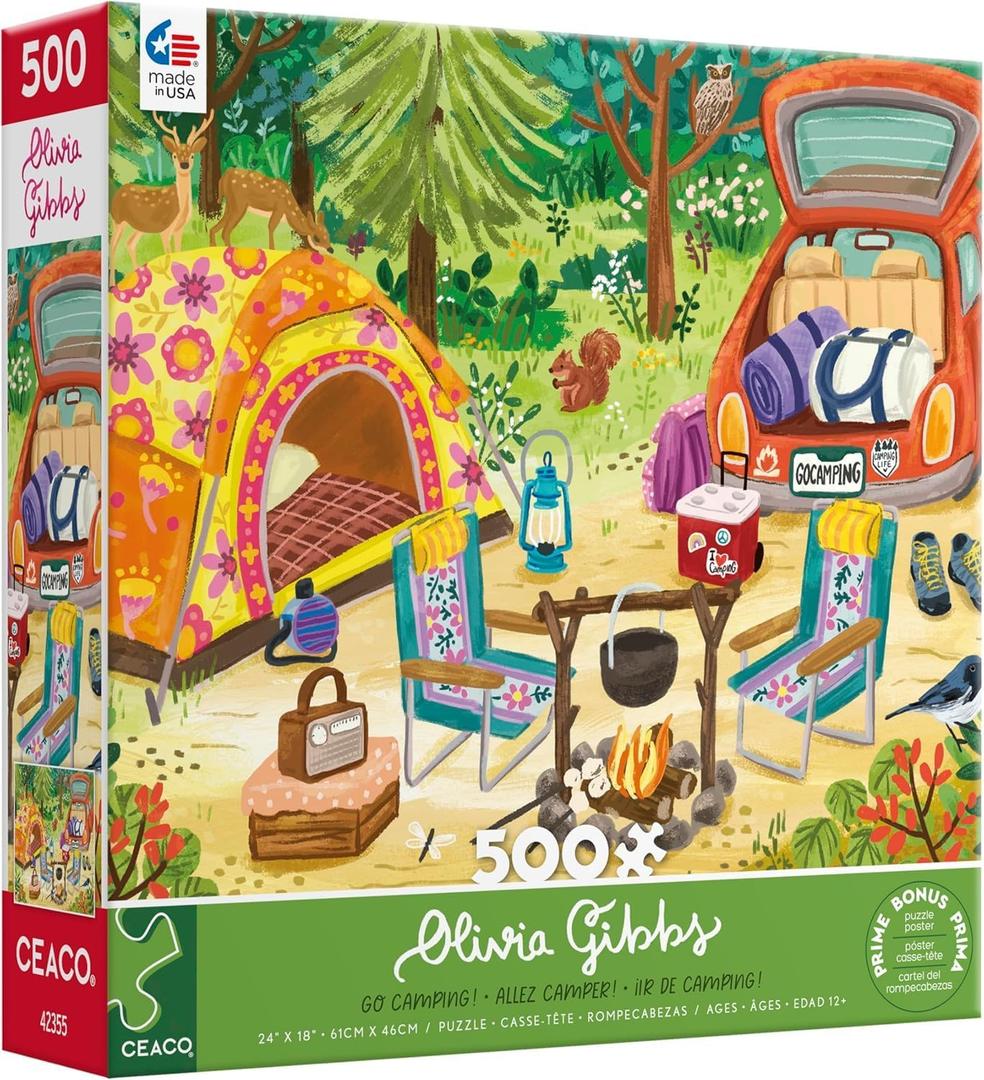 Ceaco - Olivia Gibbs - Go Camping! - 500 Piece Jigsaw Puzzle