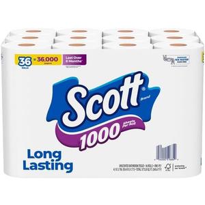 Scott Paper, Bathroom Tissue Unscented One-Ply, 36 Count