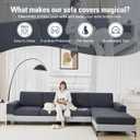 Sectional Couch Covers Stretch Cushion Covers Washable Wear-Resistant Universal Sofa Slipcovers Furniture Protector Separate Seat Chaise Couch Cover (Dark Grey, 2 PC Armrest Covers)