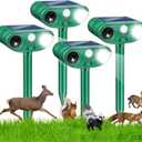 2026 Solar Ultrasonic Racoon Fortress Pro, Deer Cat Repellent Devices Animal Repeller Squirrel Rabbit Deterrent Outdoor with Motion Sensor&Flash Light to Scare Dog Skunk Out of Garden Yard(4Pack)