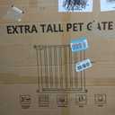 41'' Extra Tall Baby Gate for Large Dogs Pets Indoor No Jumping Over, 30-32.6'' Wide Heavy Duty Puppy Gate for Doorways, Pressure Mounted Metal Gate for Child Toddler No Tools Needed(White)
