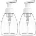 BRIGHTFROM Foaming Soap Dispenser Pump Bottles, BPA Free Empty Refillable Plastic Container for Liquid Soap - Kitchen, Bathroom, Commercial - 8oz (250ml) Pack of 2 Clear