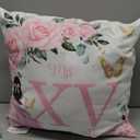 Pink Roses Floral Flowers Princess Quinceaera Mis XV Aos Throw Pillow (18x18)