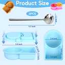 3 Pcs Silicone Snack Containers with Lids, Double Compartment Reusable Snack Containers with Lids and Spoons, Silicone Snack Container Small Mini Food Snack Boxes for Seasoning Salad Sauce