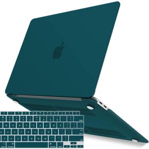IBENZER Compatible with New MacBook Air 13 inch Case 2022 2021 2020 M1 A2337 A2179 A1932, Plastic Hard Shell Case with Keyboard Cover for Mac Retina Display with Touch ID, Quezhal Green, MMA-T13QUGN+1
