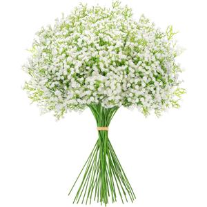 MERIXMAS Babys Breath Artificial Flowers, Babys Breath Flowers Artificial Bulk for Wedding Decor, White Fake Flowers for Party Home Garden Decor (24, White)