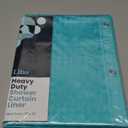 LiBa Plastic Shower Curtain, Heavy Duty 8G Shower Curtain for Bathroom, Waterproof Vinyl Shower Curtain, 3 Magnets, Rustproof Metal Grommets - 3D Aqua Circle Pattern, 72x72