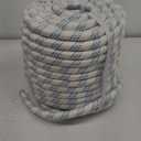 High Strength Braid Cord Nylon Pulling Rope Polyester Rope Multipurpose Bull Arborist Rigging 3/4in x 150ft White Grey Blue