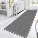 GOYLSER 12ft Hallway Runner Rugs Non Skid Washable, Absorbent Jute Kitchen Sink Rug Floor Runner Non Skid, Grey Long Laundry Room Rug Runner Mat