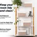 4 Pack Storage Baskets for Organizing, Woven Baskets for Shelves - Perfect for Toys, Books, Towels, and Clothes, Durable Gift Basket Bins Toy Storage, 12.7''Lx9''Wx7.8''H, Brown & White